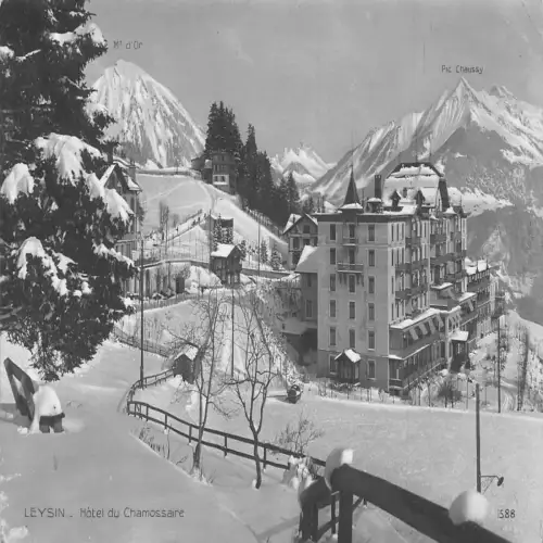 A693 Schweiz 1914 Leysin Hotel du Chamossaire Vintage Postkarte