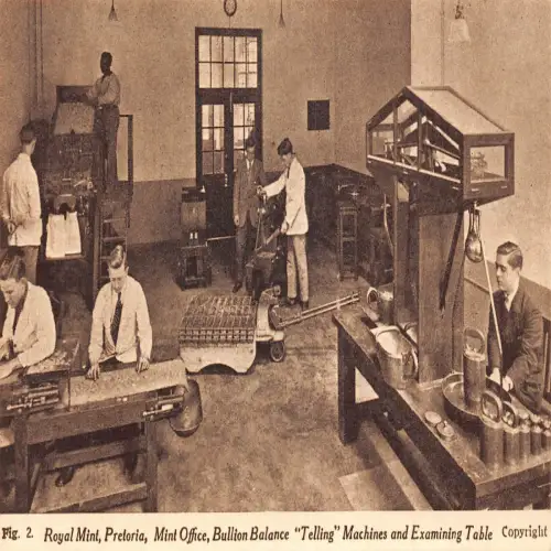 A694 Südafrika Royal Mint Pretoria Büro Bullion Balance Maschinen Postkarte