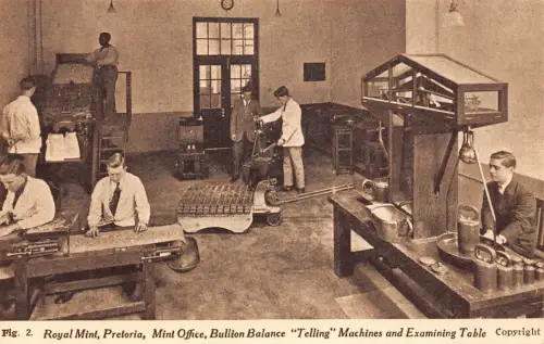 A694 Südafrika Royal Mint Pretoria Büro Bullion Balance Maschinen Postkarte
