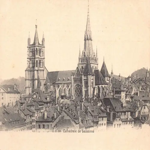 A695 Schweiz Kathedrale Lausanne Vintage Postkarte