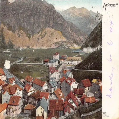 A695 Schweiz 1904 Andermatt Gesamtansicht Vintage Postkarte