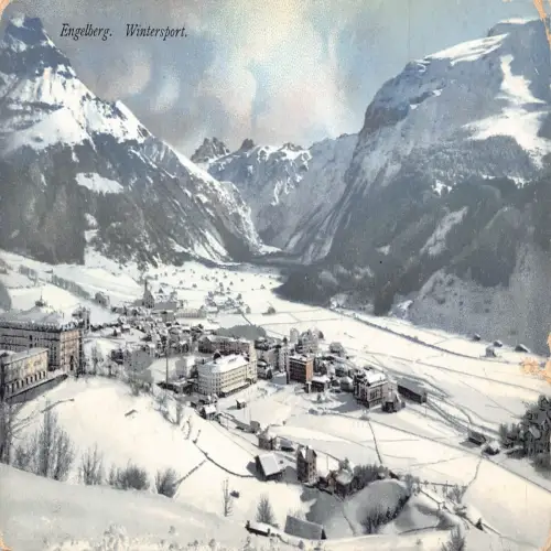 A695 Schweiz Engelberg Wintersport Schneelandschaft 1911 Postkarte