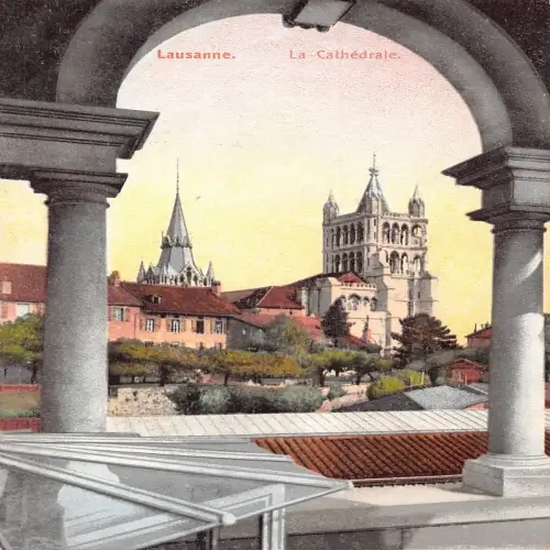 A695 Schweiz Kathedrale Lausanne Vintage Postkarte