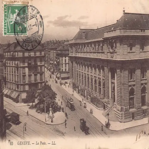 A695 Schweiz Genf Geneve Poste Post Office Vintage Postkarte