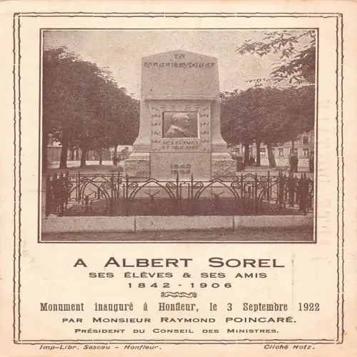A697 Frankreich Denkmal von Albert Sorel Präsident du Conseil des Ministres Postkarte