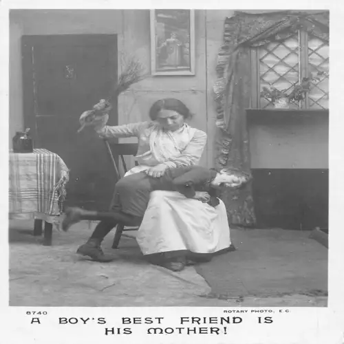 A701 Comic Humor 1905 Der beste Freund eines Jungen ist seine Mutter! alte Postkarte
