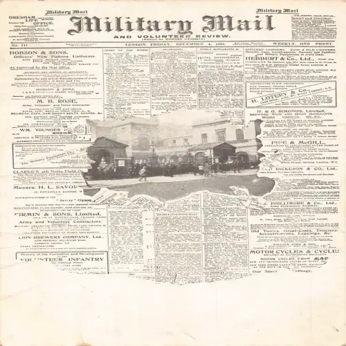 A705 Militärpost und Freiwillige Zeitung Werbung Lotterie & Co Postkarte