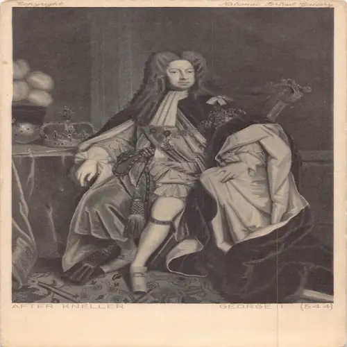 A706 National Portrait Gallery London King George I After Kneller Postkarte