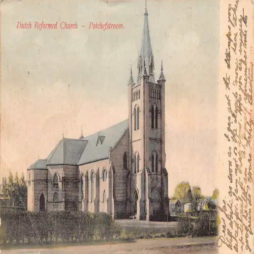A708 Südafrika 1907 Potchefstroom Niederländische Reformierte Kirche Vintage Postkarte