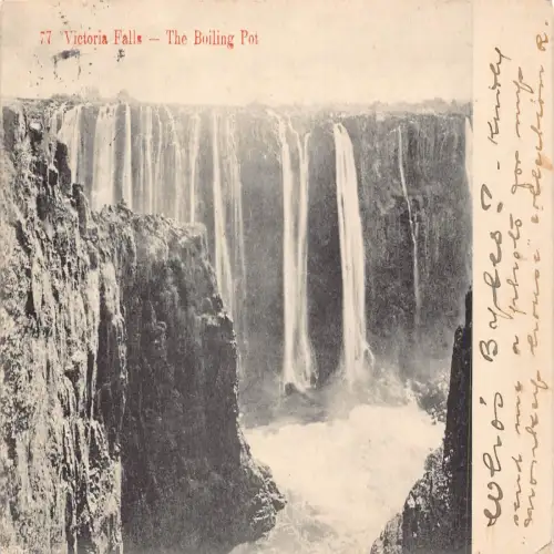 A708 Simbabwe Victoria Falls Waterfalls The Boiling Pot Vintage Postkarte