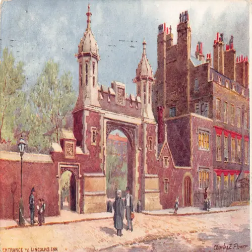 A708 England London 1904 Lincoln's Inn Eingang Kunst Vintage Postkarte