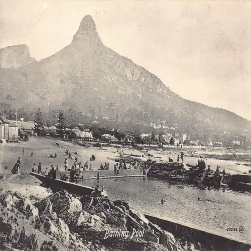 A709 Südafrika Badebad Kapstadt Strand Vintage Postkarte