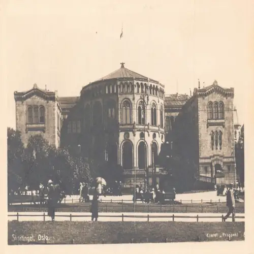 A710 Norwegen Stortinget Oslo RPPC Vintage Postkarte