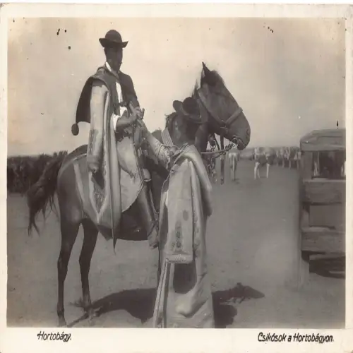 L476 Ungarn Hortobagy Fohlen Ethno 1929 RPPC Vintage Postkarte