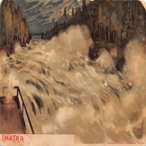A712 Finnland 1913 Imatra Wasserfall Vintage Postkarte