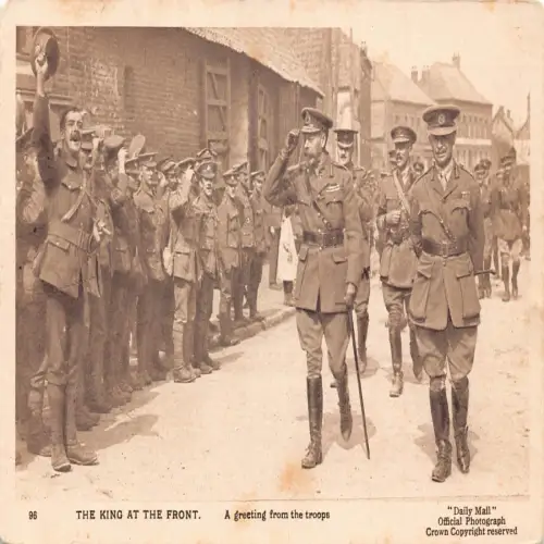 A714 Militär König Georg V an der Front Gruß Truppen Tagespost 1. Weltkrieg Postkarte