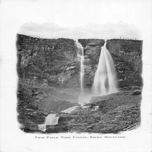A718 Kanada Twin Falls Yoho Valley Rocky Mountain Wasserfall Postkarte