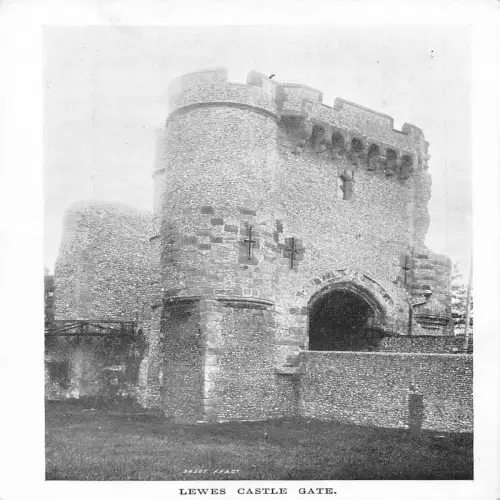 A718 England Lewes Castle Gate Hampshire County Council Vintage Postkarte