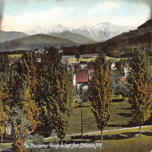 A718 US New Hampshire Presidential Range im September von Bethlehem Postkarte