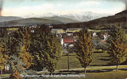 A718 US New Hampshire Presidential Range im September von Bethlehem Postkarte