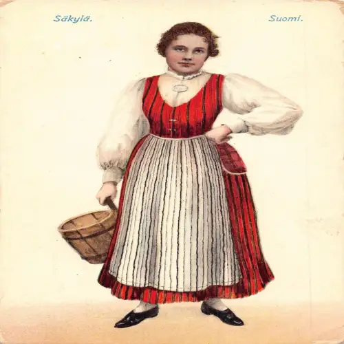 L477 Finnland Suomi Nationalkostüm Vintage Postkarte
