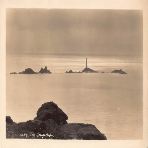 B128 England Longships Leuchtturm RPPC Vintage Postkarte