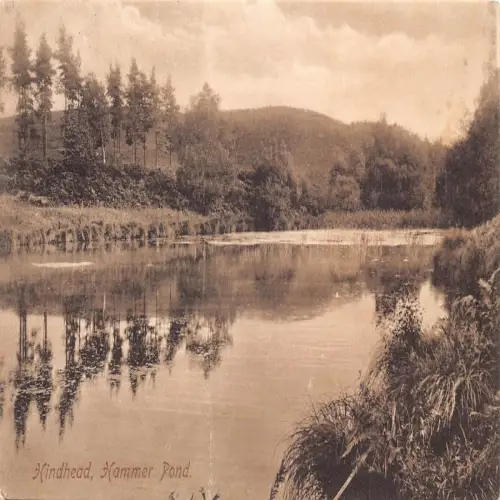 B128 England 1915 Hindhead Hammer Pond Vintage Postkarte