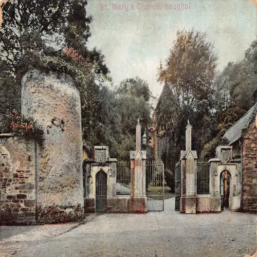 B129 Irland St Mary's Church Youghal Vintage Postkarte