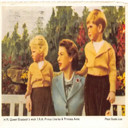 A722 Britisches Königshaus Queen Elizabeth II Prinz Charles Prinzessin Ane Postkarte