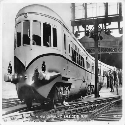 A722 New Streamlined LMS Diesel Train Railway Station 1941 RPPC Vintage Postcard