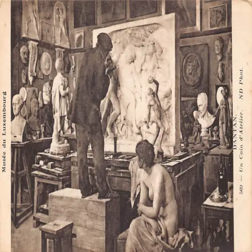 A724 Musee du Luxembourg Dantan un Coin d'Atelier Skulptur Vintage Postkarte