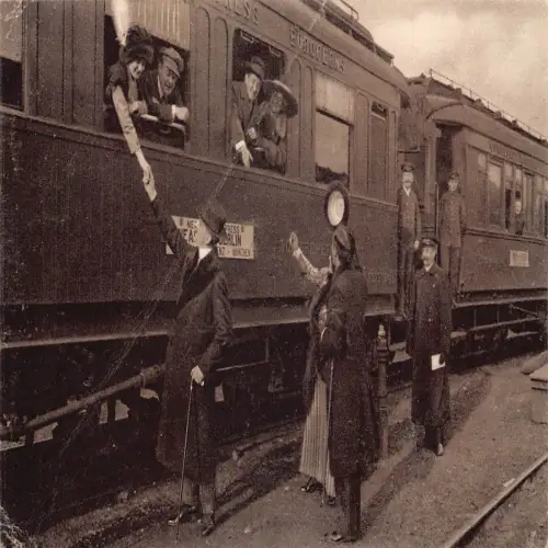 B135 Schlafzug Waggons Int Eisenbahn Schlafwagen 1916 WWI Feldpostkarte