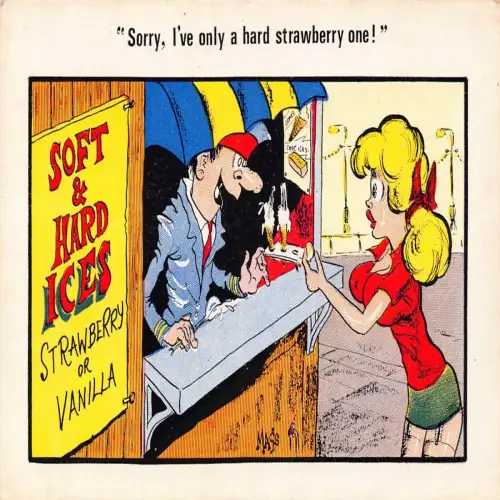 A724 Comic Humor Soft&Hard Ices Ich habe nur eine harte Erdbeere! Postkarte