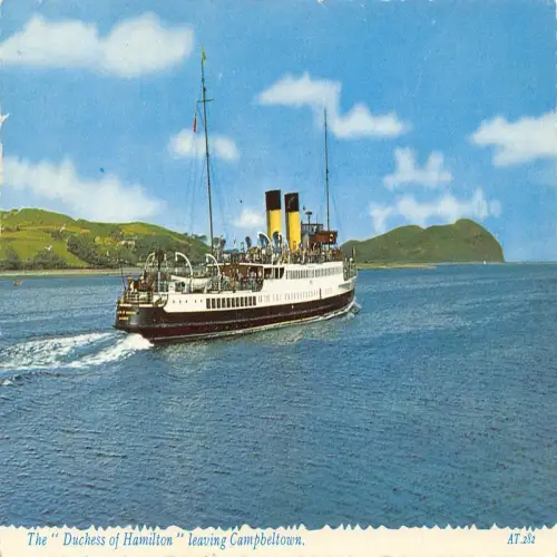 A725 Dampfschiff Die Herzogin von Hamilton verlässt Campbeltown Vintage Postkarte