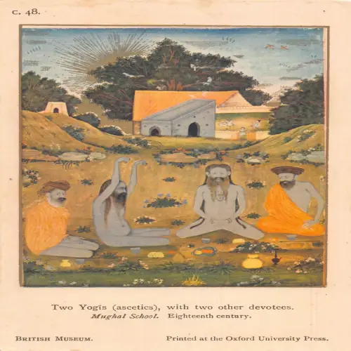 A726 British Museum London Two Yogis Ascetics Mughal School 18th Cen. Postkarte
