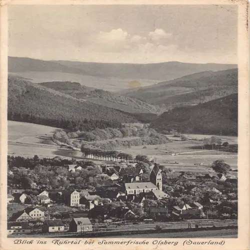 A727 Deutschland 1936 Ruhrtal beim Sommerfrischen Olsberg Sauerland Postkarte