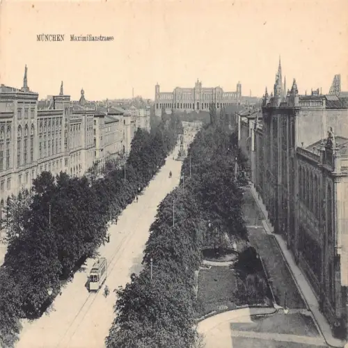 A727 Deutschland München Maximilianstraße Straße Straßenbahn Postkarte