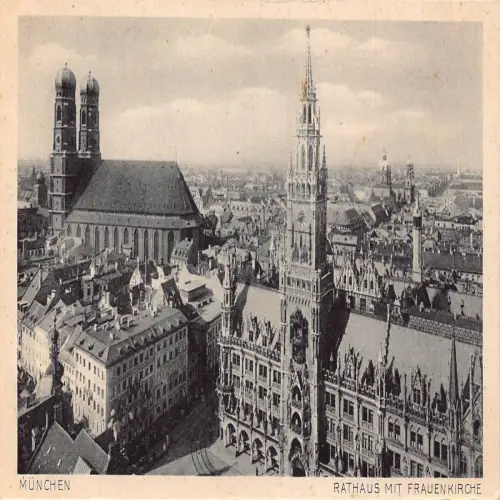 A727 Deutschland München Rathaus Frauenkirche Kirche Rathaus Postkarte
