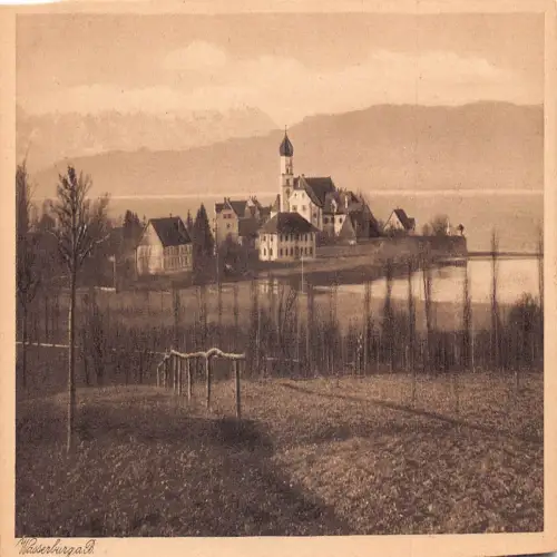 A728 Deutschland Wasserburg a B Gesamtansicht Vintage Postkarte
