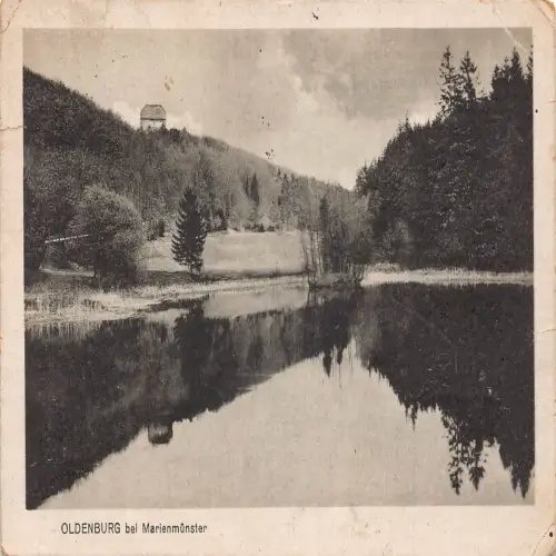 A728 Deutschland 1921 Oldenburg bei Marienmünster See Vintage Postkarte