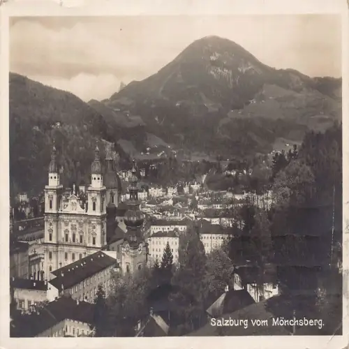 A728 Österreich 1923 Salzburg vom Mönchsberg alte Postkarte