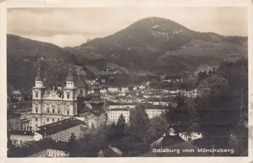 A728 Österreich 1923 Salzburg vom Mönchsberg alte Postkarte