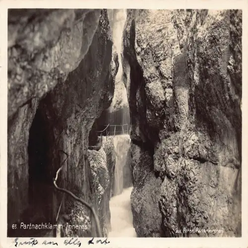 A728 Deutschland Partnachklamm Inneres Höhle 1936 Vintage Postkarte