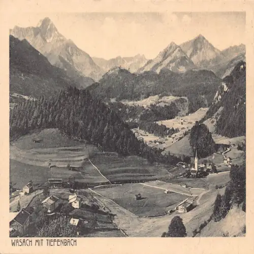 A728 Deutschland Wasach mit Tiefenbach Berge Vintage Postkarte