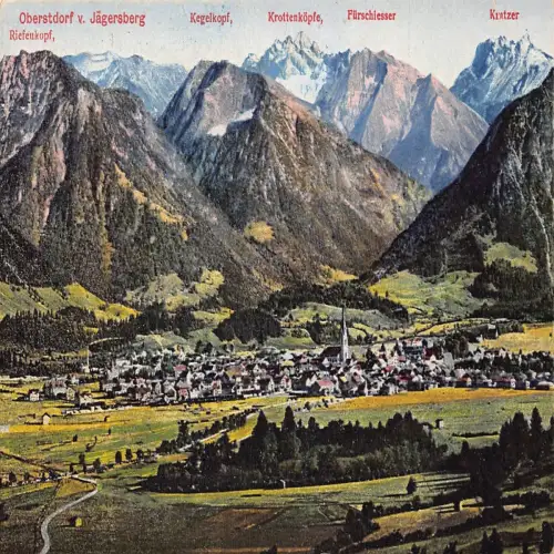 A728 Deutschland Oberstdorf v Jaegersberg Kegelkopf Kratzer Berg Postkarte