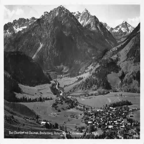 A728 Deutschland 1937 RPPC Bad-Oberdorf Daumen Breitenberg Rotspitze Postkarte