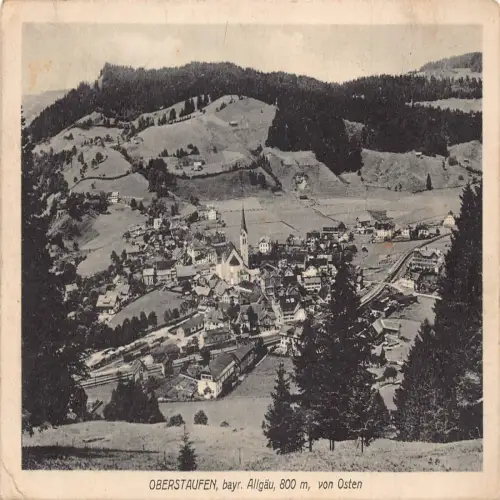 A728 Deutschland 1919 Oberstaufen i Bayr Allgäu von Osten Postkarte