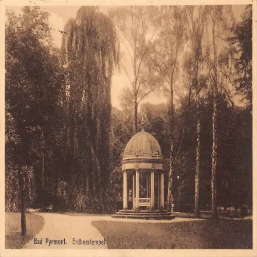 A728 Deutschland 1926 Bad Pyrmont Edbeertempel Tempel Vintage Postkarte