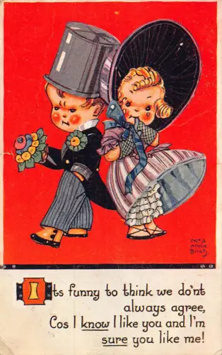 A734 Fashion Children 1931 I like you and I'm sure you like me Postkarte