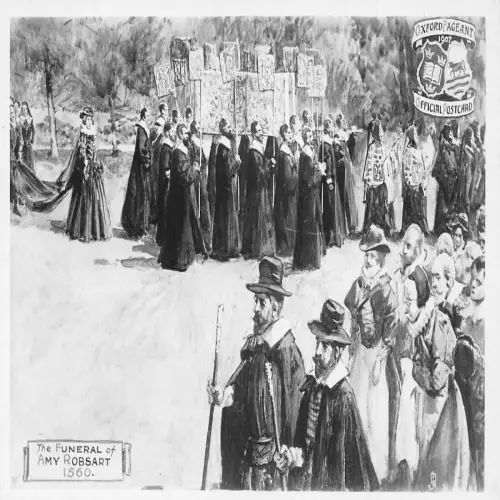 A736 Historische Ereignisse Die Beerdigung von Amy Robsart 1560 Oxford Festzug Postkarte